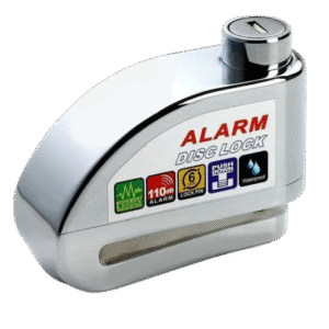 CANDADO DE SEGURIDAD FRENO DISCO (6 MM) C/ALARMA PLATEADO NSU