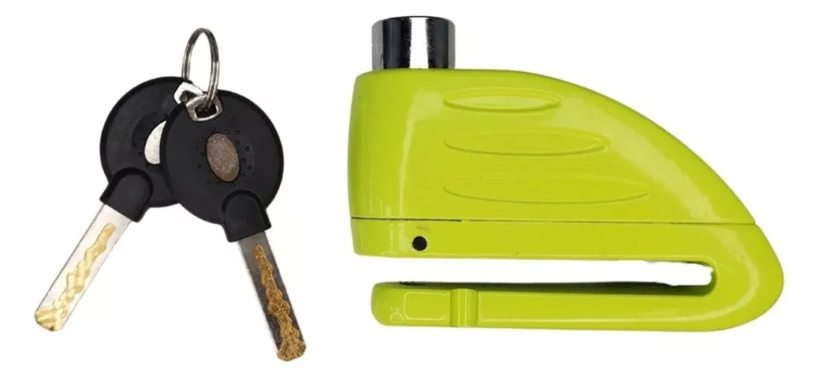CANDADO DE SEGURIDAD FRENO DISCO (6 MM) C/ALARMA AMARILLO TONYON