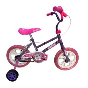 BICICLETA CROSS NENA ROD 12 C/CANASTO/ESTABILIZADORES LILA ANDES