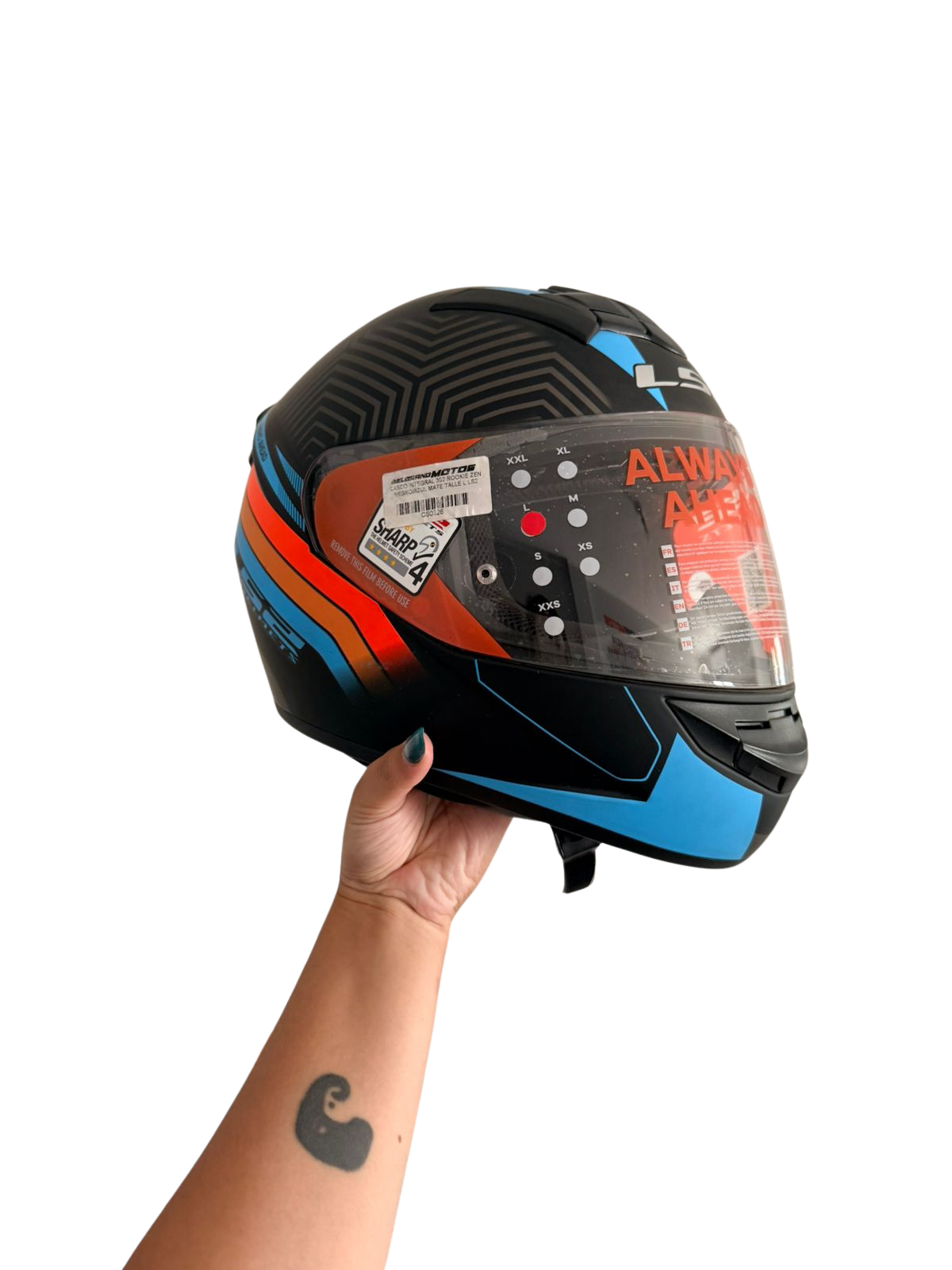 CASCO INTEGRAL 352 ROOKIE ZEN NEGRO/AZUL MATE TALLE L LS2 - Image 4