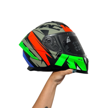 CASCO INTEGRAL 069 FORCE ARKANG DOBLE VISOR NEGRO/VERDE/ROJO TALLE L MAC