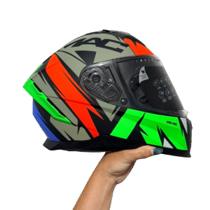 CASCO INTEGRAL 069 FORCE ARKANG DOBLE VISOR NEGRO/VERDE/ROJO TALLE L MAC