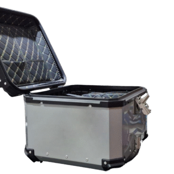 BAULERA TOP CASE ALUMINIO 55 LITROS SILVER/BASE NEGRA EVOL