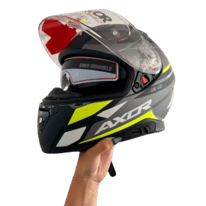 CASCO INTEGRAL APEX TURBINE NEGRO/AMARILLO MATE TALLE XL AXOR