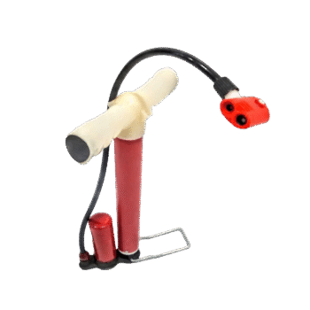 INFLADOR PIE BICI CORTO C/TANQUE – ROJO TOP MEGA