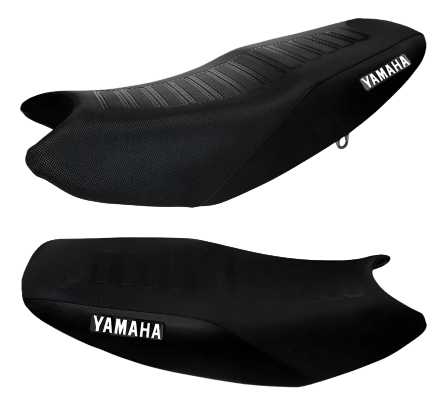 FUNDA YAMAHA YBR 125 FACTOR GRIP C/SERIGRAFIA Y ELASTICO MOD.POWER NEGRO GL