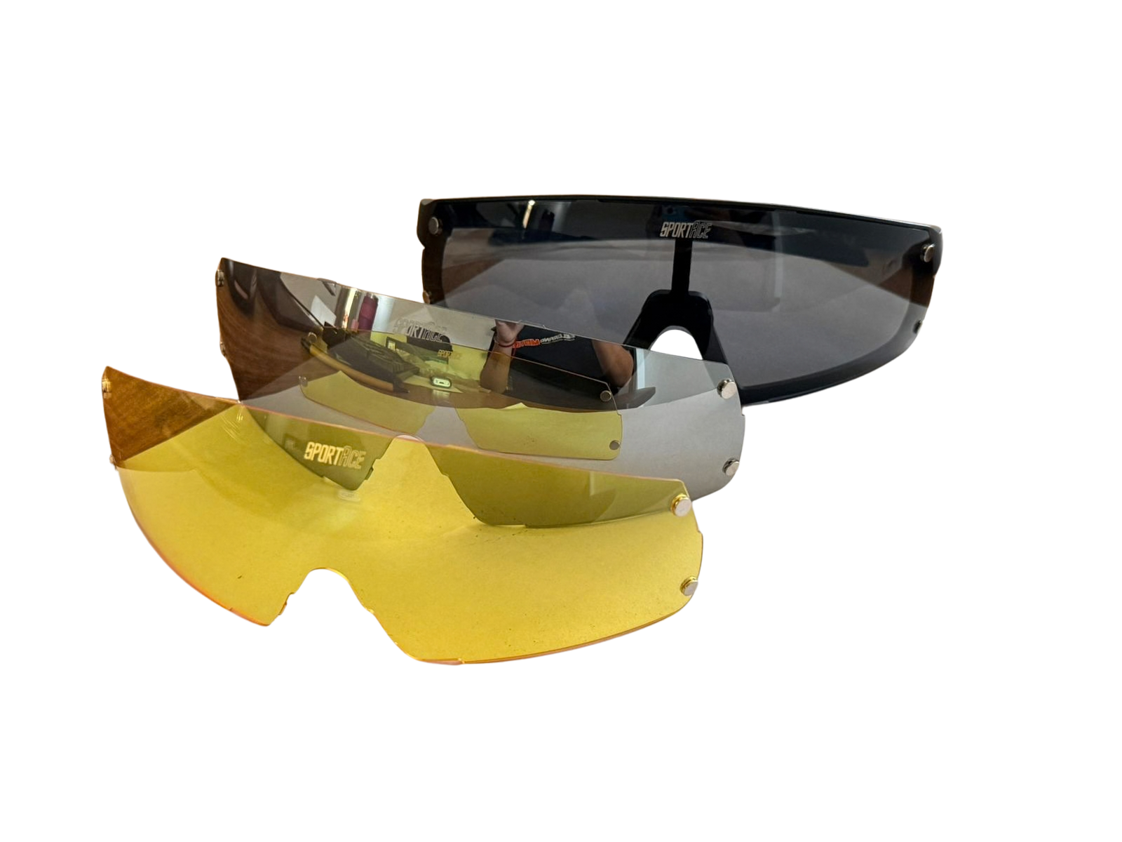 ANTEOJOS BIKER SA-888 BLANCO/NEGRO (LENTE AMARILLO) C/ESTUCHE 3 CRISTALES SPORTACE - Image 2