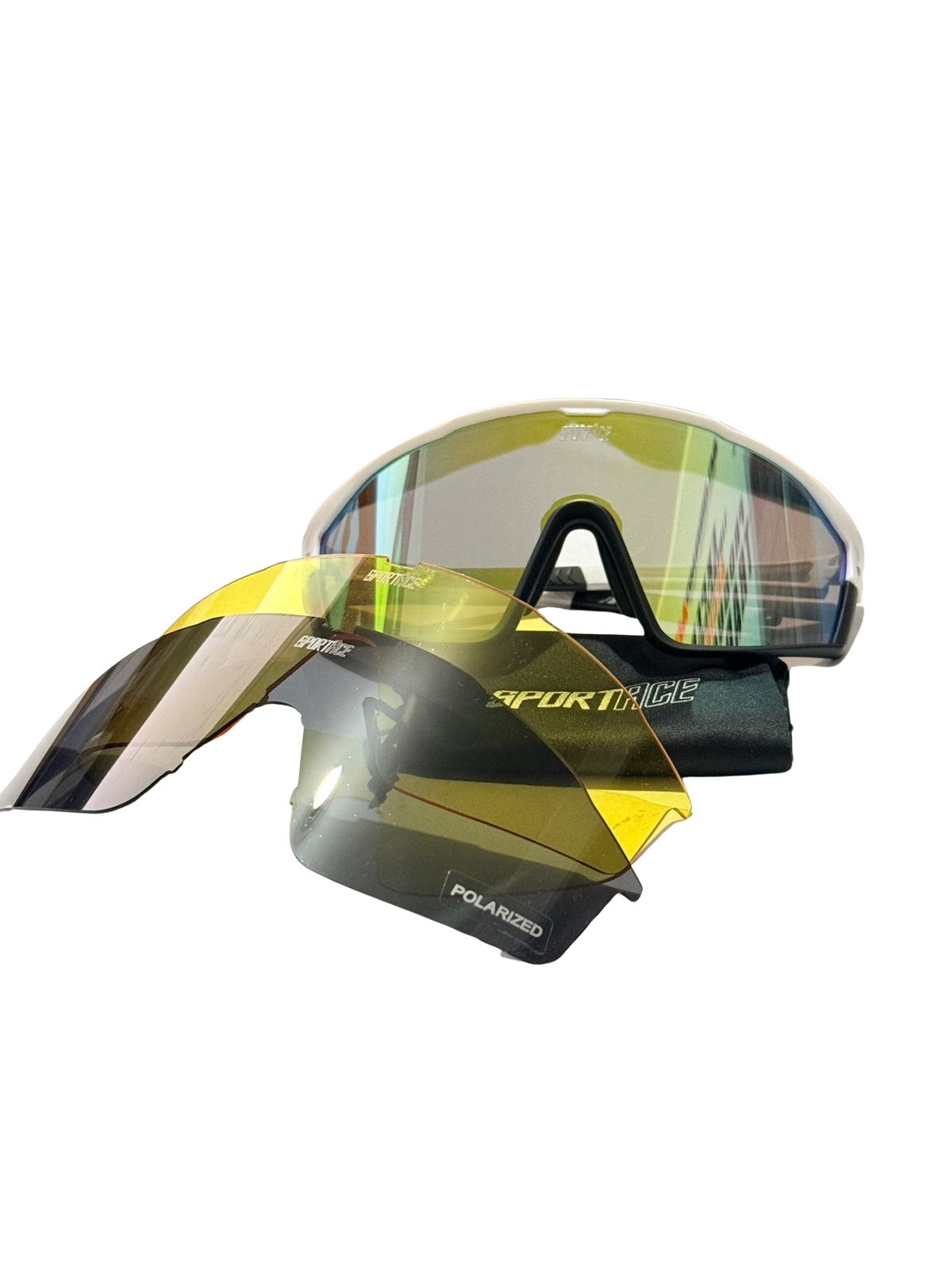 ANTEOJOS BIKER SA-888 BLANCO/NEGRO (LENTE AMARILLO) C/ESTUCHE 3 CRISTALES SPORTACE