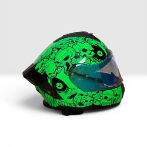 CASCO INTEGRAL REBATIBLE BOSTON SKULL VERDE/NEGRO TALLE XL EDGE
