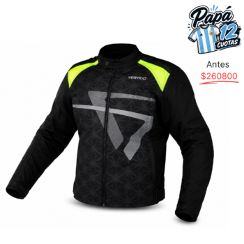 CAMPERA CORDURA VR PRO C/PROTECCION NEGRO FLUOR TALLE XXL VERTIGO