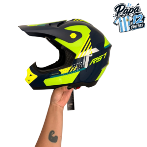 CASCO CROSS RS7F AZUL/VERDE TALLE XL HAWK