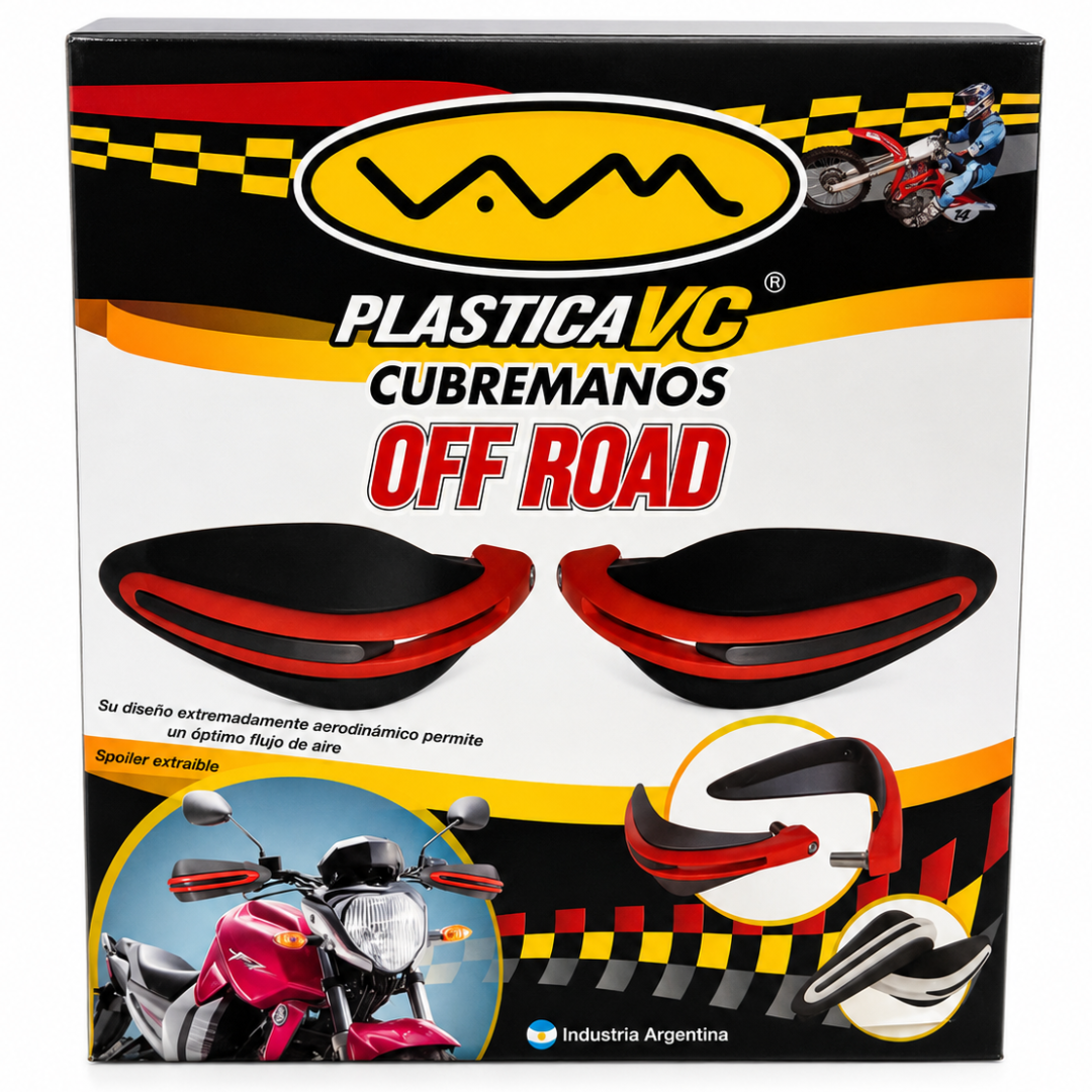 CUBRE MANOS OFF ROAD C/SPOILER ANCHO VERDE/BLANCO VC - Image 2