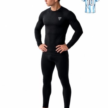 REMERA TERMICA Y PANTALON TERMICO 1º PIEL KIT NEGRO TALLE XL/XXL VERTIGO