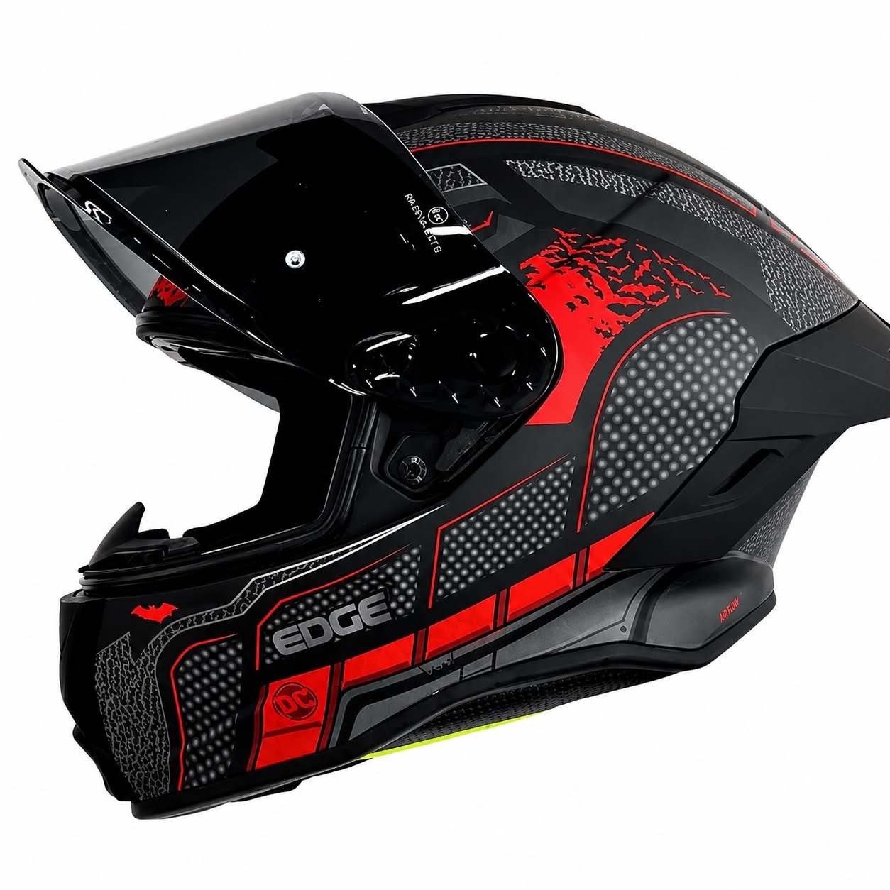 CASCO INTEGRAL FULL RACE SHANGHAI-BATMAN GRIS/ROJO MATE TALLE XL EDGE - Image 3