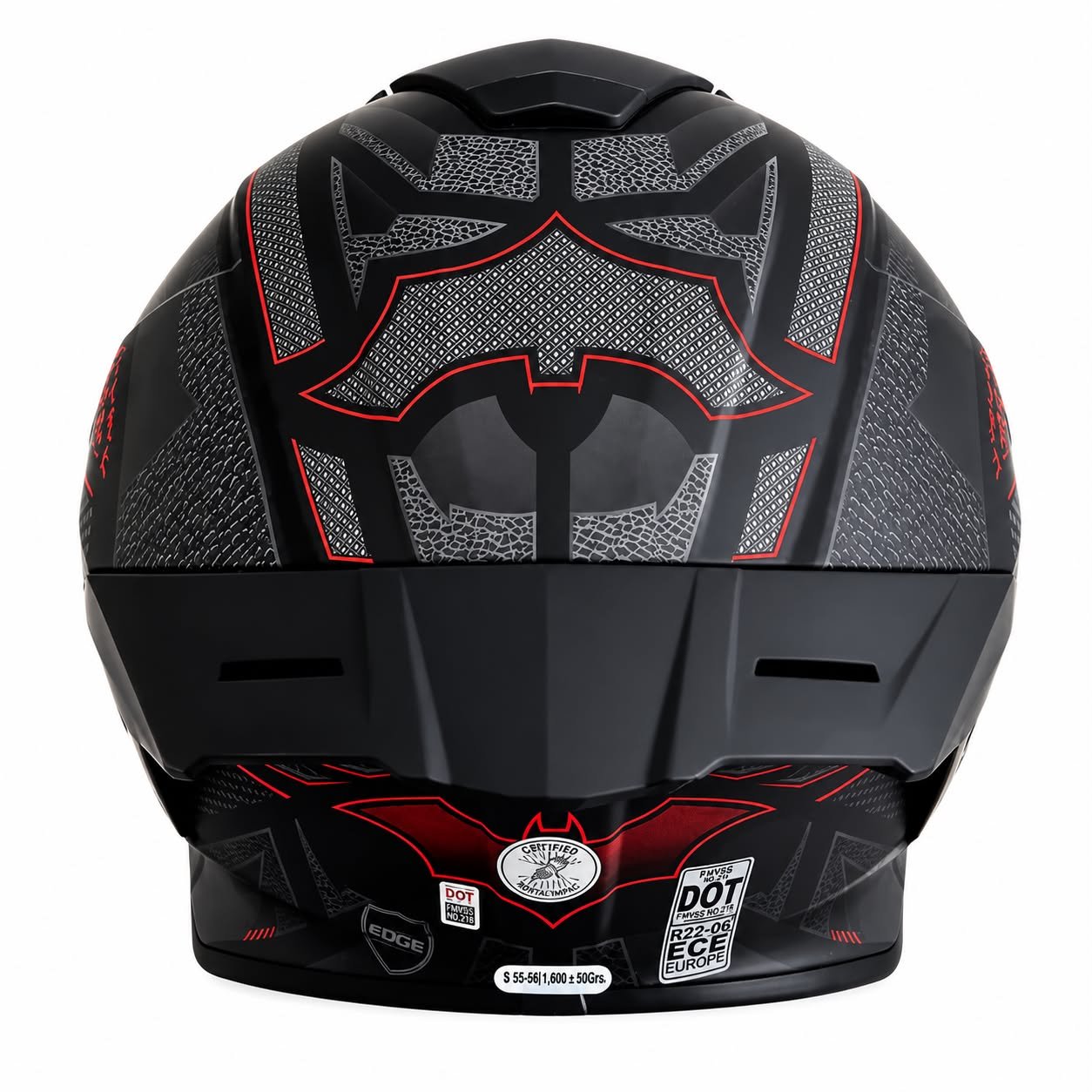 CASCO INTEGRAL FULL RACE SHANGHAI-BATMAN GRIS/ROJO MATE TALLE XL EDGE - Image 7