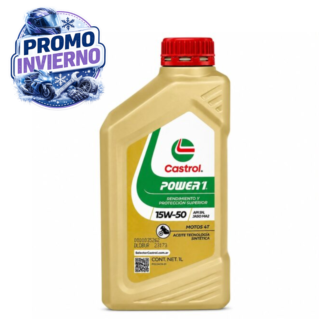 ACEITE 4T 15W-50 SEMI-SINTETICO POWER 1 API:SN MADE IN ARGENTINA CASTROL