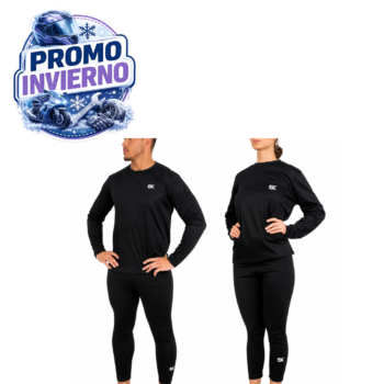 REMERA TERMICA Y PANTALON TERMICO 1º PIEL KIT NEGRO TALLE M/L SPEKTOR