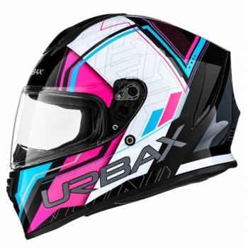 CASCO INTEGRAL MITO VETA BLANCO/ROSA TALLE L URBAX