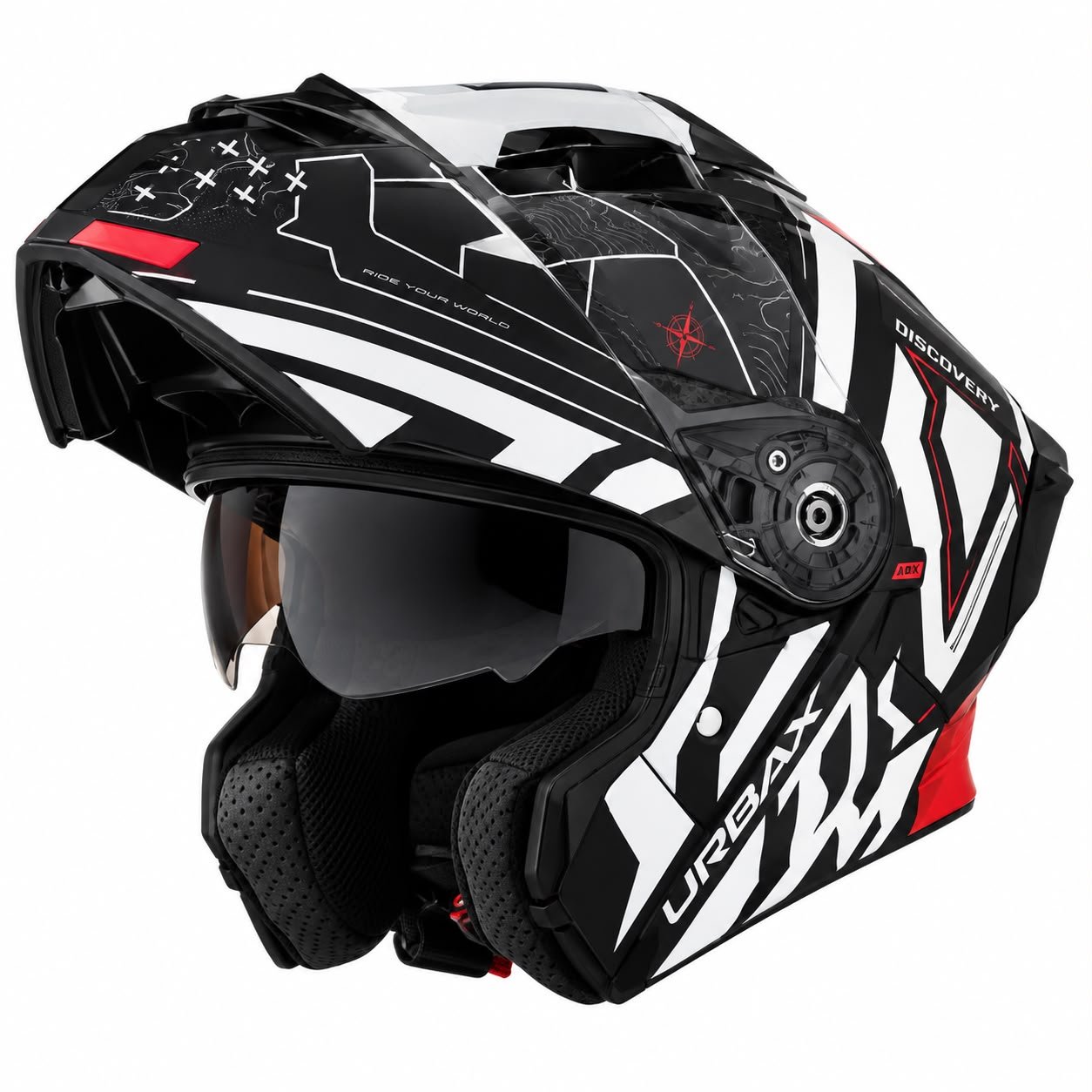 CASCO INTEGRAL REBATIBLE ATLAS KIOTO C/GAFAS BLANCO/ROJ