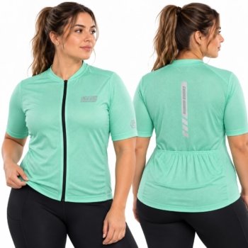 REMERA CORTA JERSEY BICI COOL UNISEX VERDE AQUA TALLE L CROSS ROAD