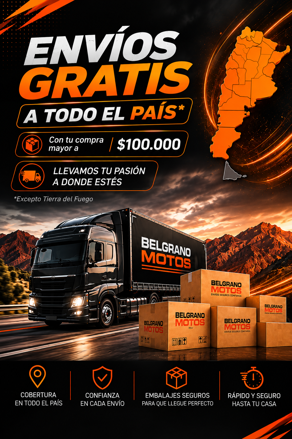 Envíos gratis Belgrano Motos